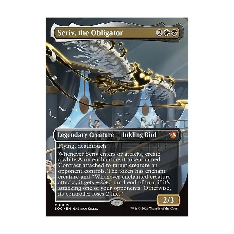 Scriv, the Obligator (Borderless) - Secrets of Strixhaven Commander (Near Mint)
