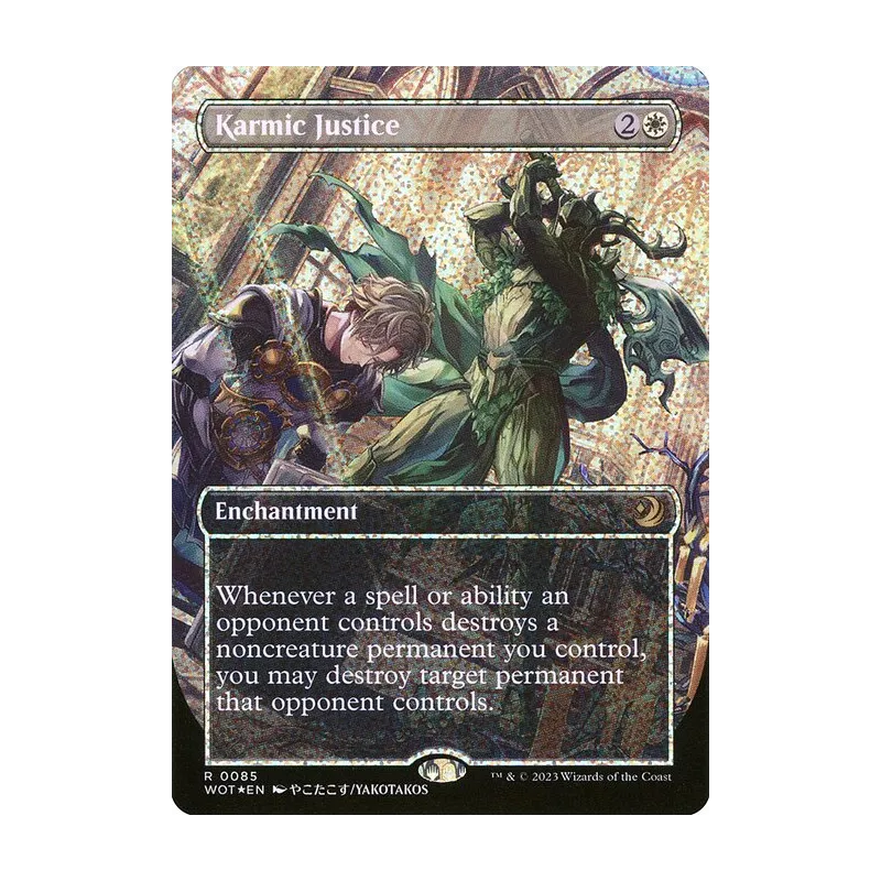 Karmic Justice (Anime Borderless) (Confetti Foil) - Wilds of Eldraine: Enchanting Tales (Foil Near Mint)