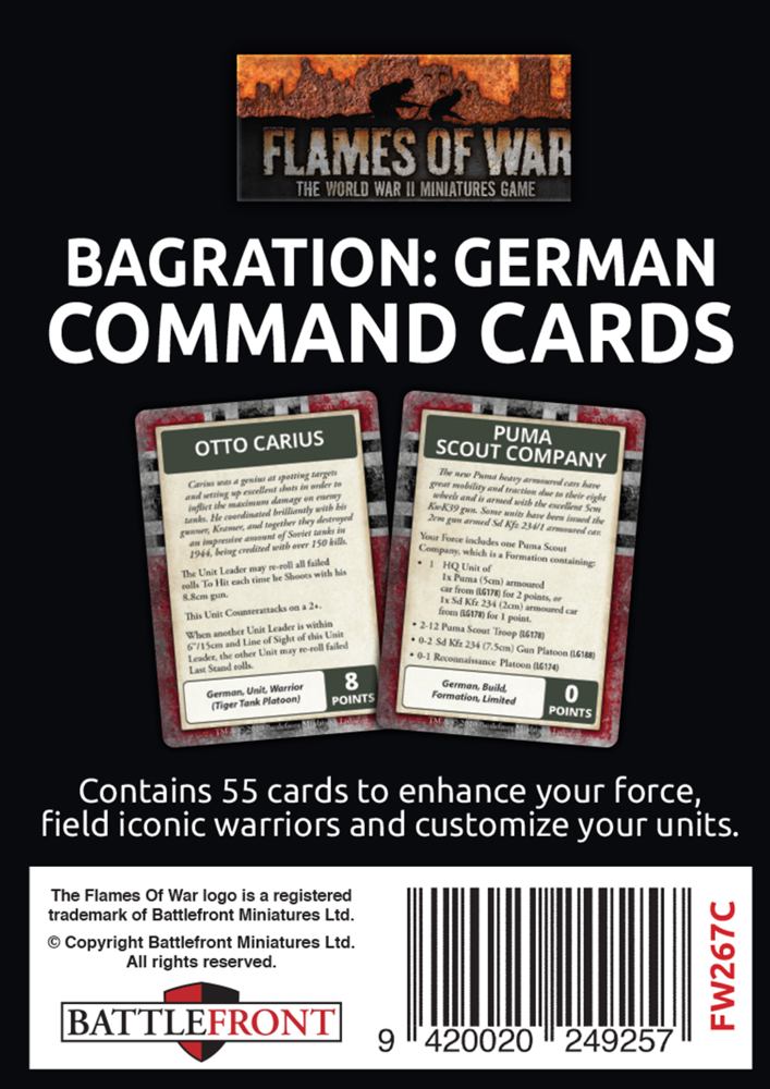 Flames of War: German - Bagration Command Cards
