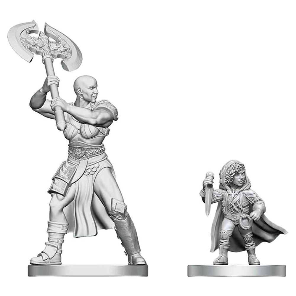 D&D Nolzur's Marvelous Unpainted Minis: Goliath Barbarian & Halfling Rogue (Preorder)