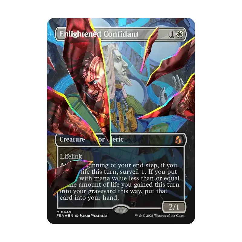 Enlightened Confidant (Borderless) (Facet Foil) (0449) - Reality Fracture (Foil Near Mint)