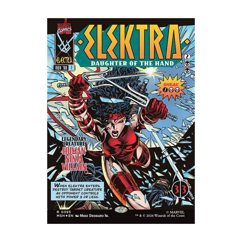 Elektra, Daughter of the Hand (Borderless) (0395) - Marvel Super Heroes (Foil Near Mint)