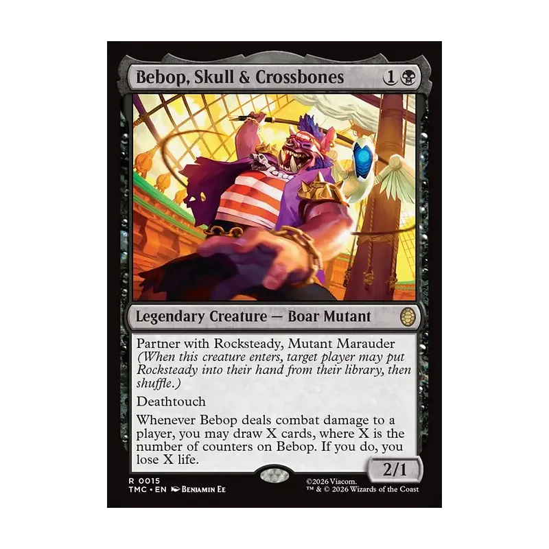Bebop, Skull & Crossbones (Surge Foil) - Teenage Mutant Ninja Turtles Commander (Foil Near Mint)