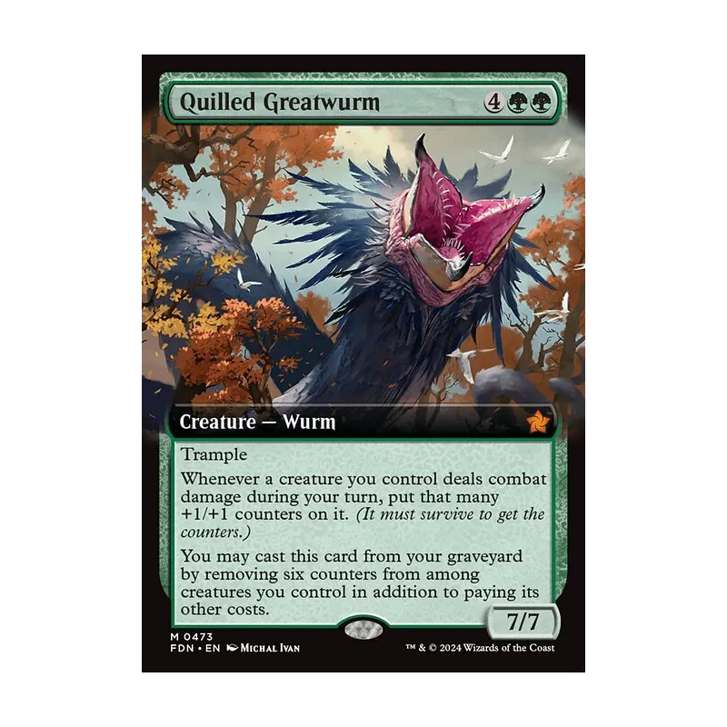 Quilled Greatwurm (Extended Art) - Foundations (Near Mint)