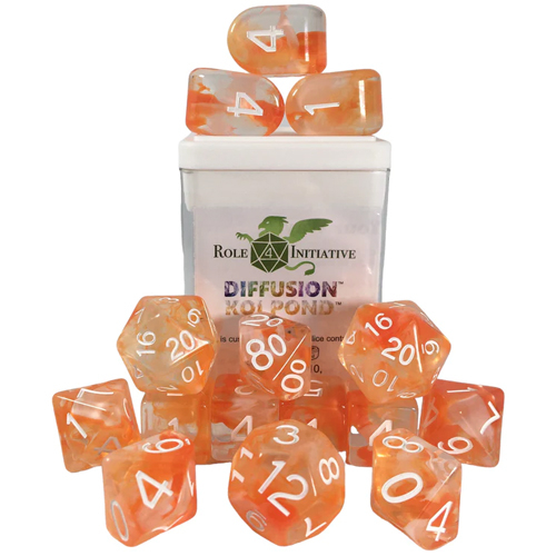 R4I Dice w/Arch'd4: Diffusion - Koi Pond w/ White (15) (Last Chance)