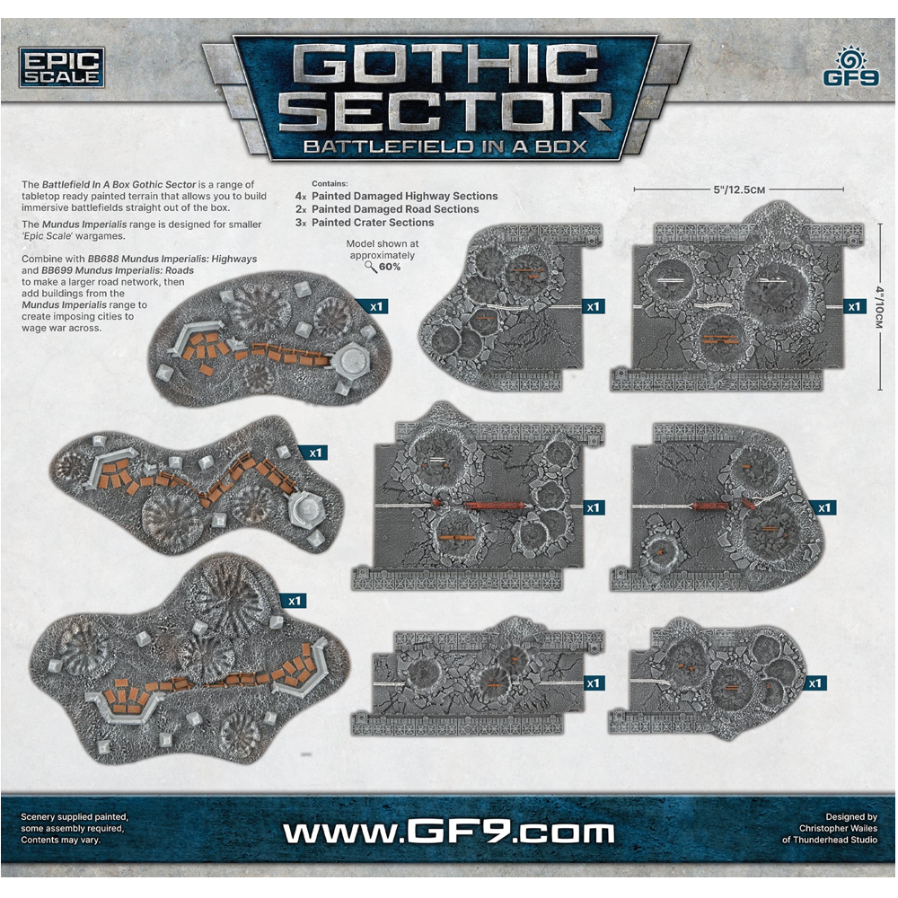 Battlefield in a Box: Gothic Sector: Mundus Imperialis - Damaged Roads, Highways, & Craters