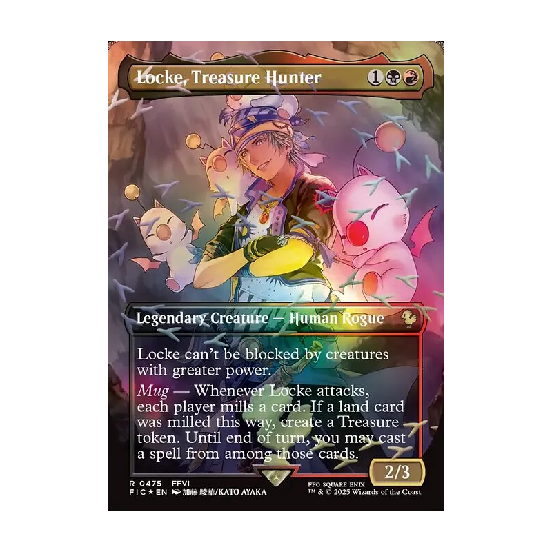 Locke, Treasure Hunter (Borderless) (Chocobo Track Foil) - Final Fantasy Commander (Foil Near Mint)