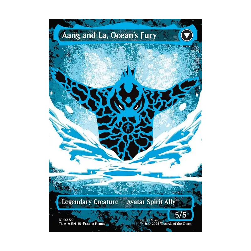 Aang, Swift Savior // Aang and La, Ocean's Fury (Borderless) (Neon Ink Foil) - Avatar: The Last Airbender (Foil Near Mint)