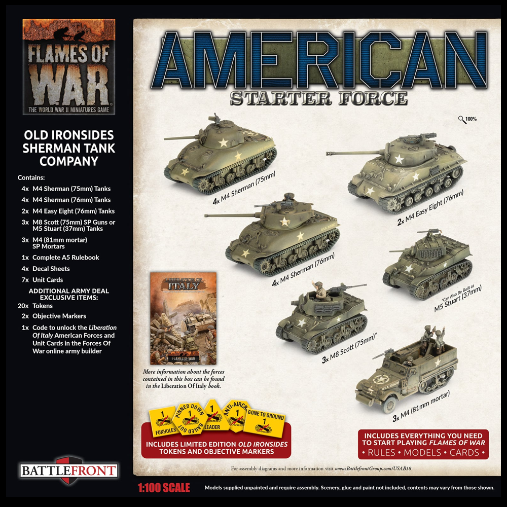 Flames of War WW2: American Starter Force - Old Ironsides Sherman Tank Company (Preorder)