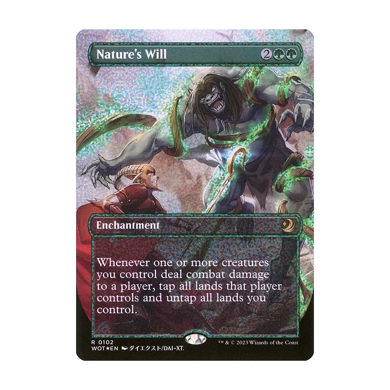Nature's Will (Anime Borderless) (Confetti Foil) - Wilds of Eldraine: Enchanting Tales (Foil Near Mint)