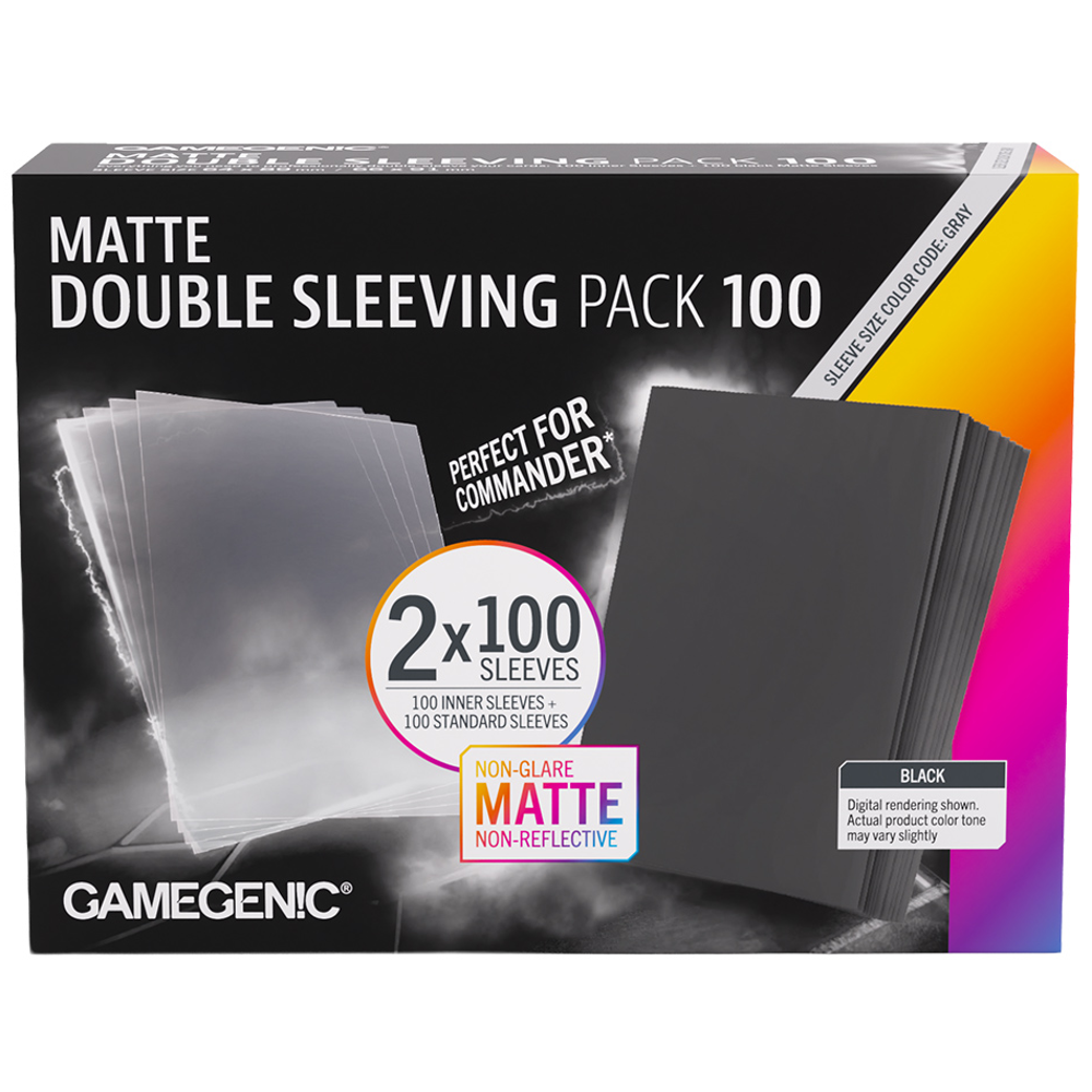 Gamegenic Matte Double Sleeving Pack: Black (100)