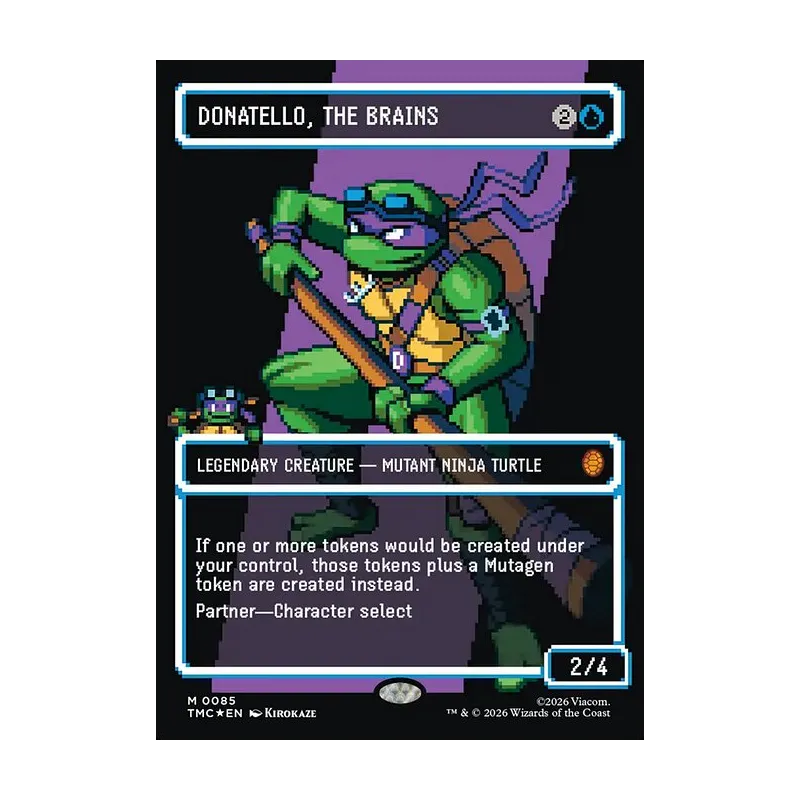 Donatello, the Brains (0085) (Borderless) (Surge Foil) - Teenage Mutant Ninja Turtles Commander (Foil Near Mint)