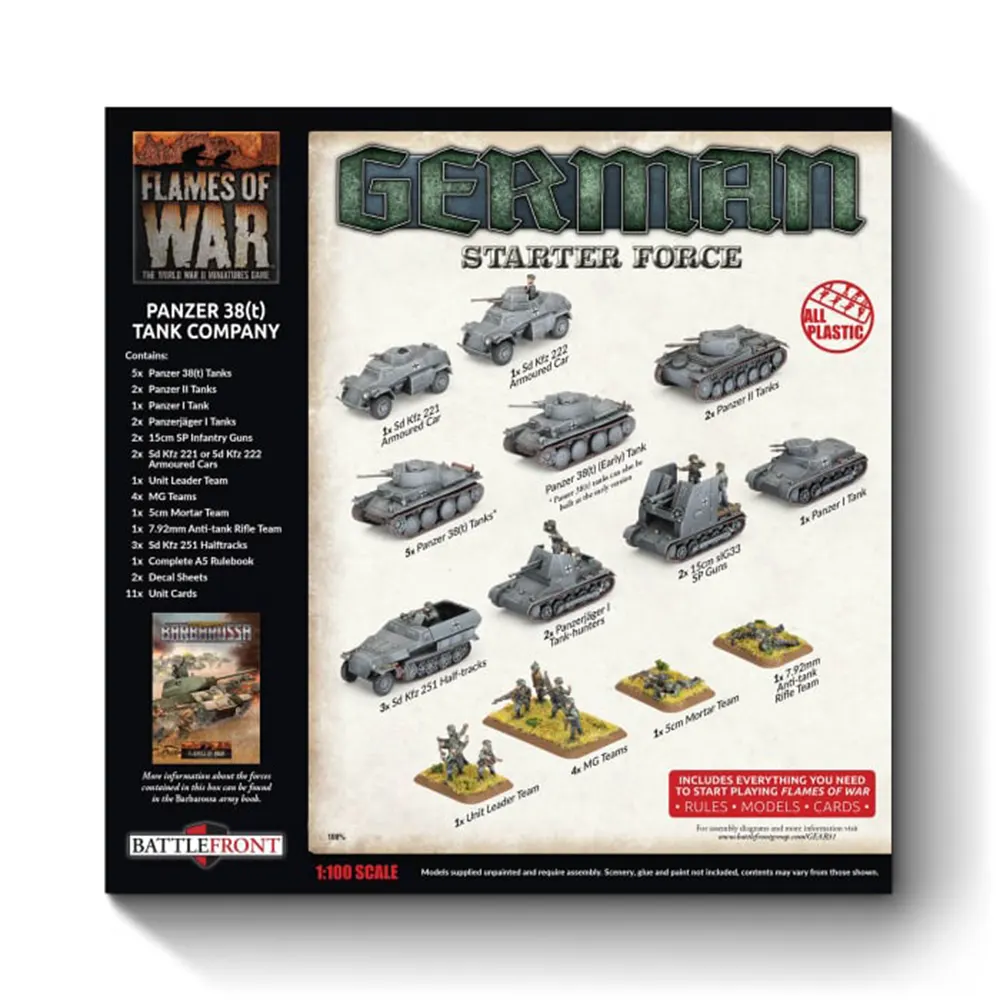 Flames of War: Barbarossa: German 38(t) Tank Company Starter Force (Preorder)