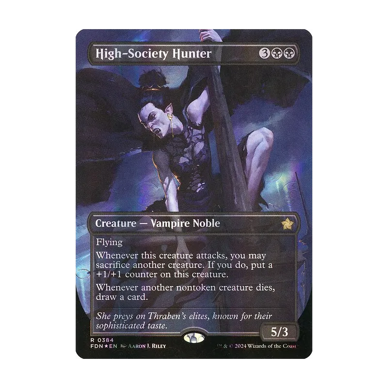 High-Society Hunter (Borderless) (Mana Foil) - Foundations (Foil Near Mint)