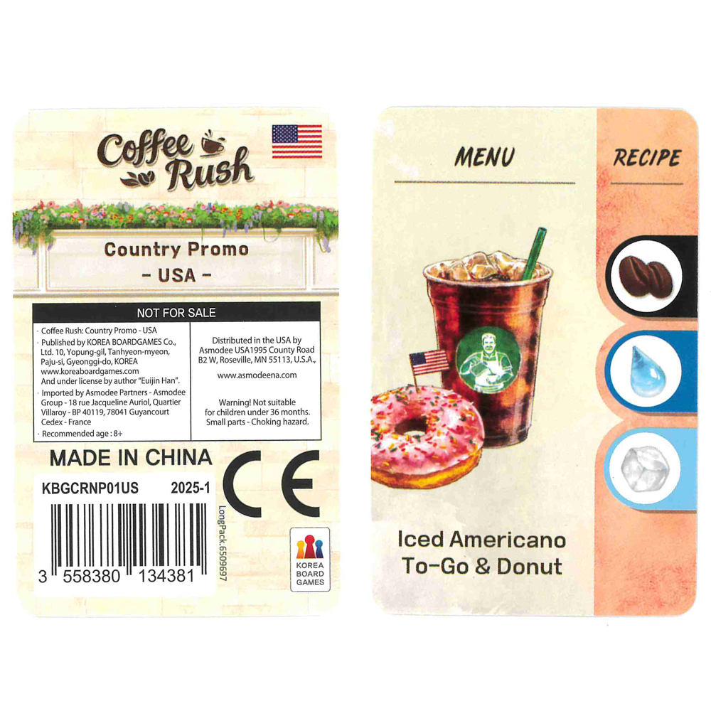 Coffee Rush: Country Promo Card - USA (Addon for KBGCR02EN)