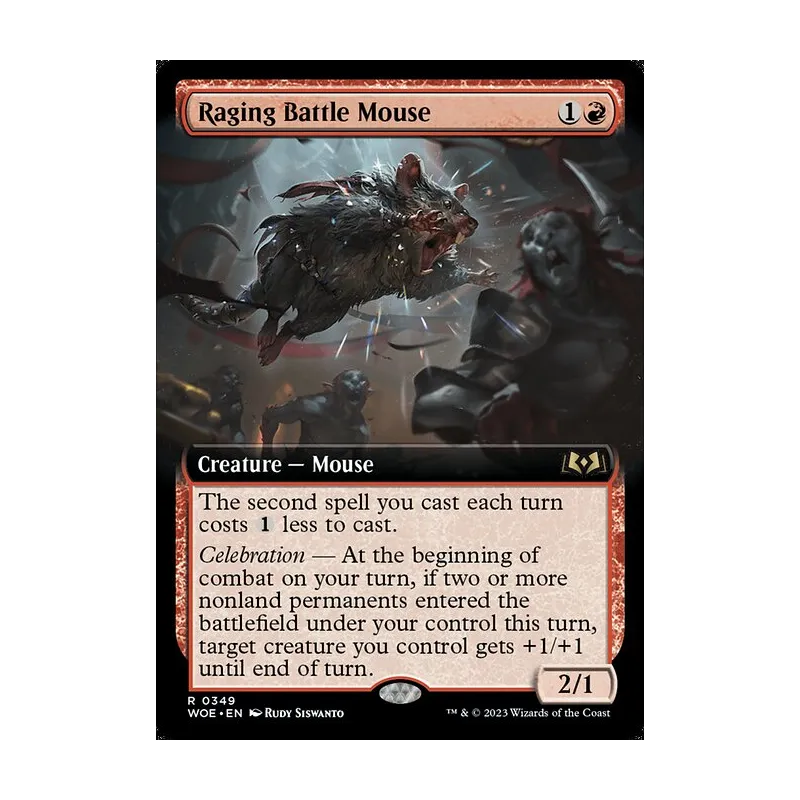 Raging Battle Mouse (Extended Art) - Wilds of Eldraine (Near Mint)