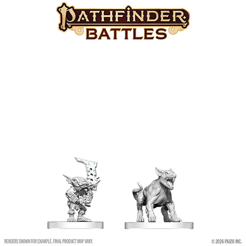 Pathfinder Battles Deep Cuts Unpainted Minis: W30 Goblin Commando & Goblin Dog (Preorder)