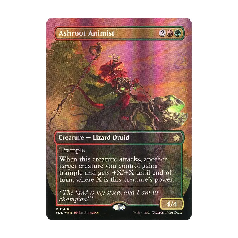 Ashroot Animist (Borderless) (Mana Foil) - Foundations (Foil Near Mint)