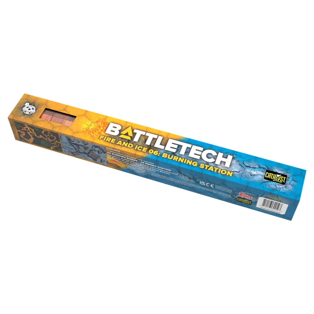 BattleTech BattleMat: Fire & Ice 06 - Burning Station (22 x 36in) (Preorder)