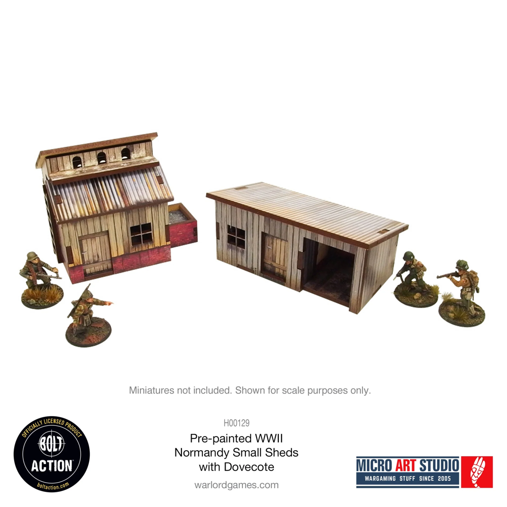 Bolt Action 3E: Pre-painted WW2 Normandy Small Sheds with Dovecote (Preorder)