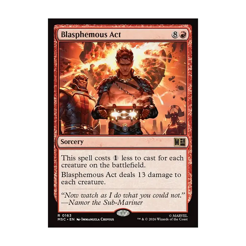 blasphemous act mtg card [Commander Masters] Illustrated by Daarken. Blasphemous Act | Marvel Super
