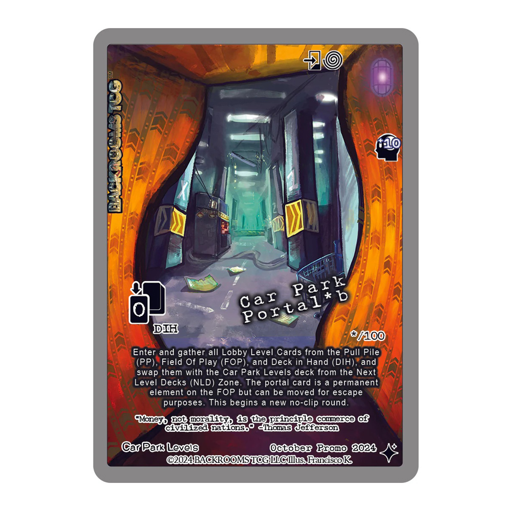 Backrooms TCG: Holo Promo Cards - Car Park Portal B