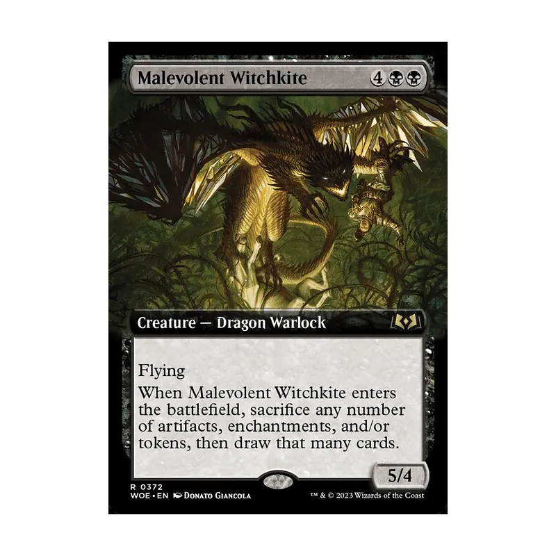 Malevolent Witchkite (Extended Art) - Wilds of Eldraine (Near Mint)