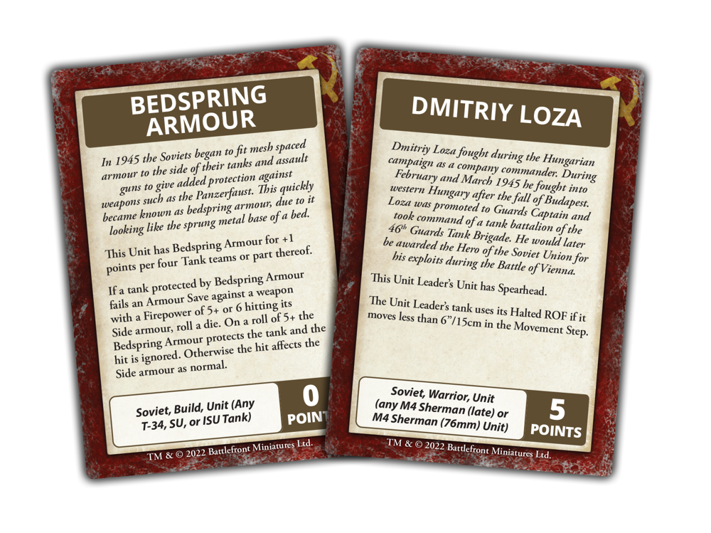 Flames of War WW2: Berlin - Soviet Command Cards